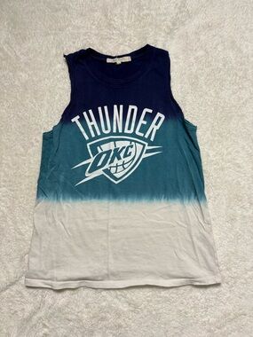 Junk Food Clothing OKC Thunder Gradient Tank - Navy, Teal, White